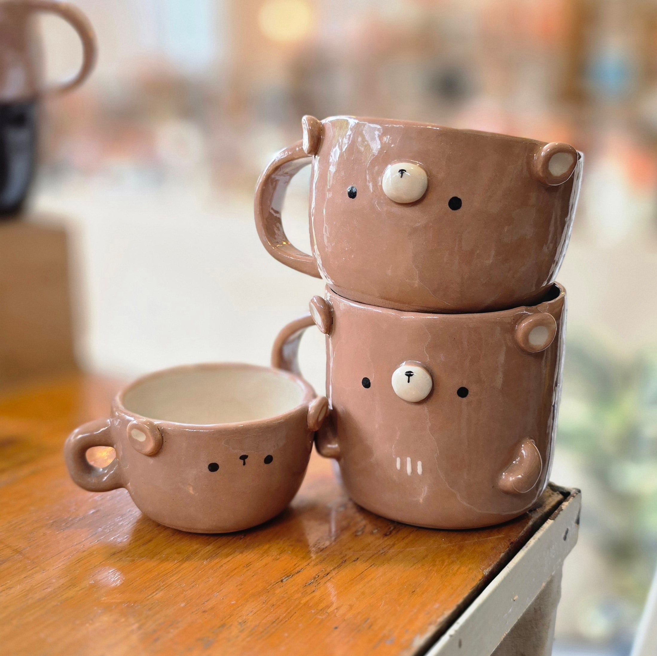 Cute Bear Coffee Mug – Bear Ceramic Cup – Adorable Gift for Animal Lov –  ๋Just Clay Somehow