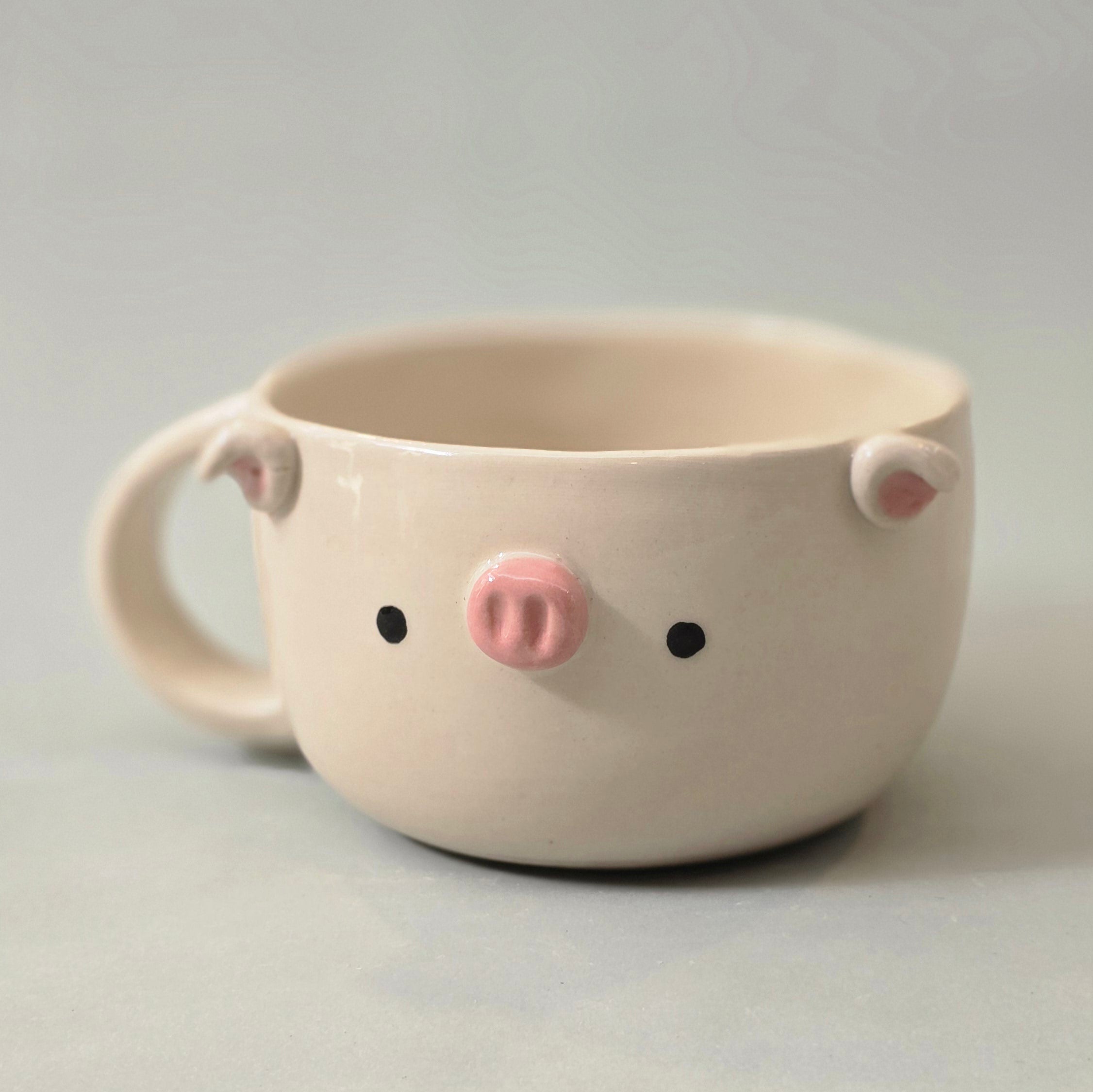 Cute Pig Coffee Mug – Pig Ceramic Cup – Adorable Gift for Animal Lovers | Ready to Ship