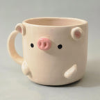 Cute Pig Coffee Mug – Pig Ceramic Cup – Adorable Gift for Animal Lovers | Ready to Ship
