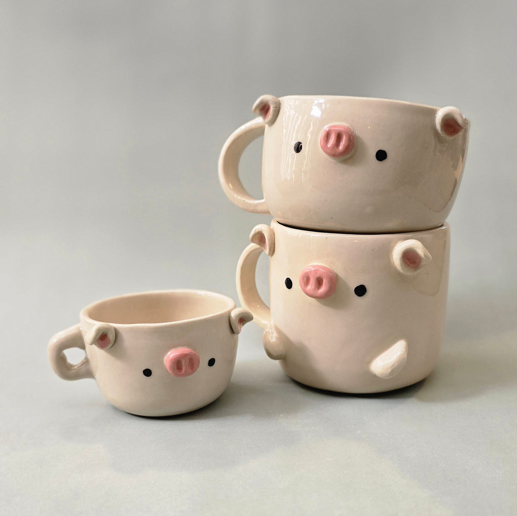 Cute Pig Coffee Mug – Pig Ceramic Cup – Adorable Gift for Animal Lovers | Ready to Ship