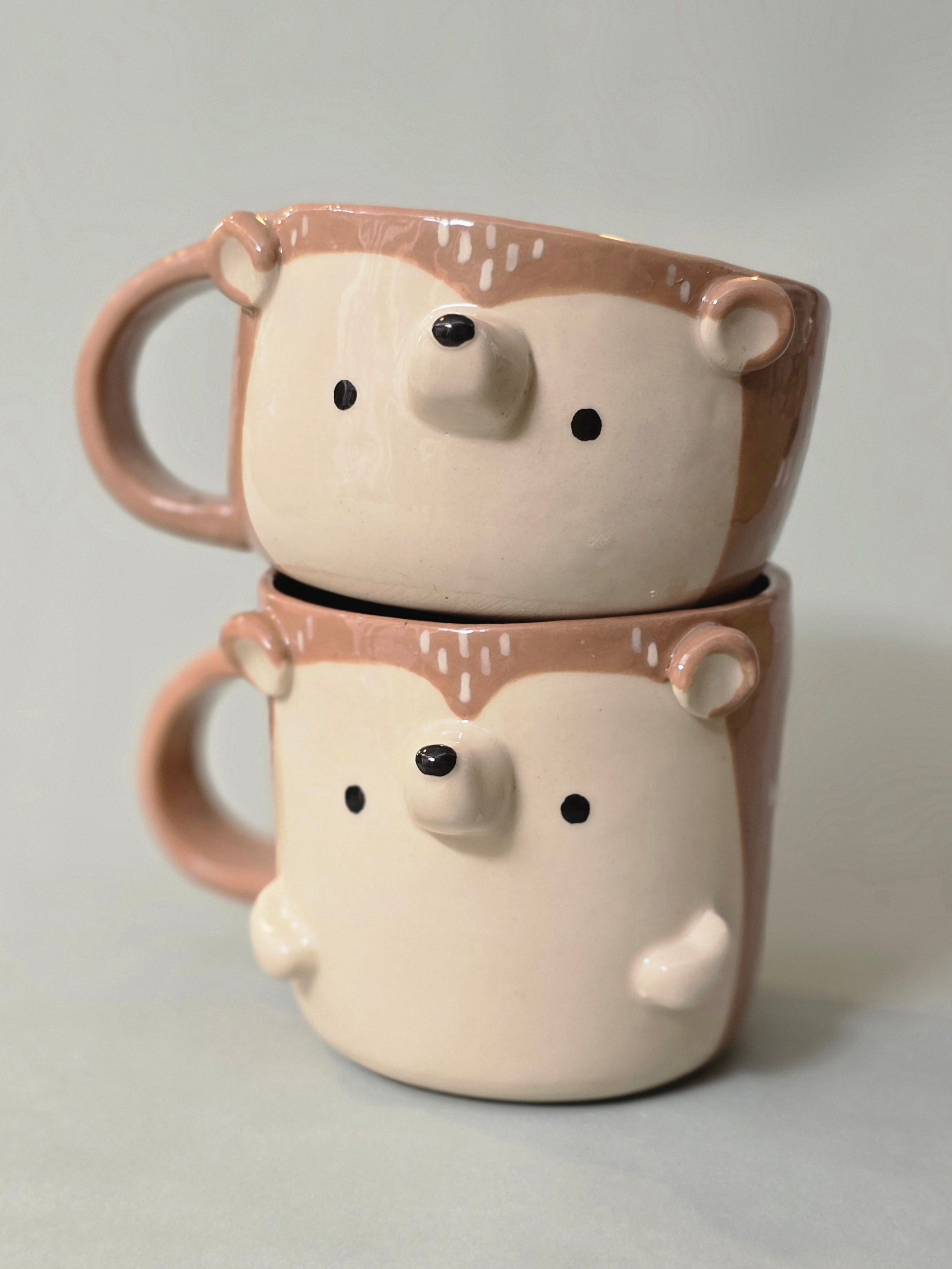 Cute Hedgehog Coffee Mug – Hedgehog Ceramic Cup – Adorable Gift for Animal Lovers | Ready to Ship